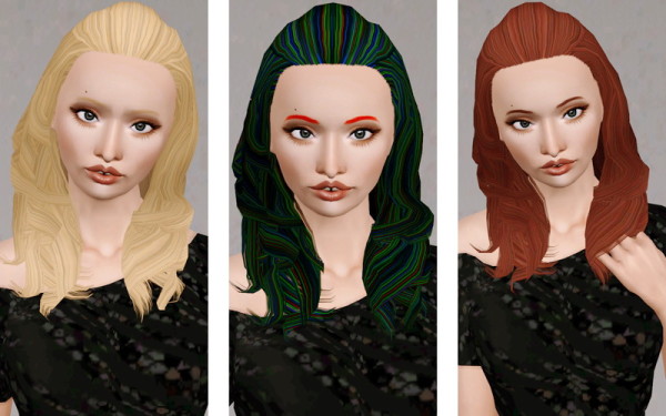 The island wave hairstyle retextured by Beaverhausen for Sims 3