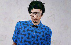 Thrown back hairstyle   Newsea’s Benjamin retextured by Beaverhausen for Sims 3