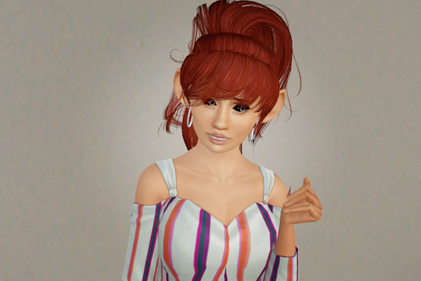 High ponytail with big bangs   Newsea’s Babette retextured by Beaverhausen for Sims 3