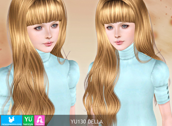 Sleek bangs hairstyle YU130 Della by NewSea  for Sims 3