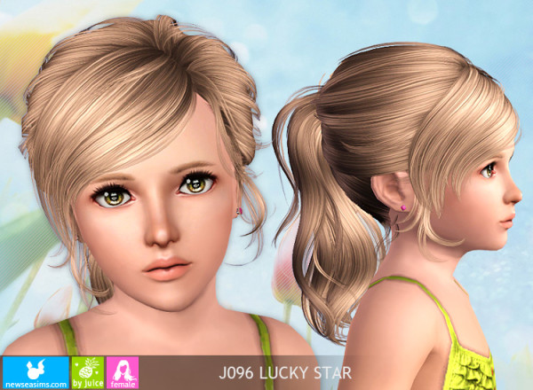 Up ponytail hairstyle J096 Lucky Star for Sims 3