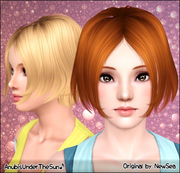 Coil side hairstyle NewSea`s Humming Bird retextured by Anubis for Sims 3