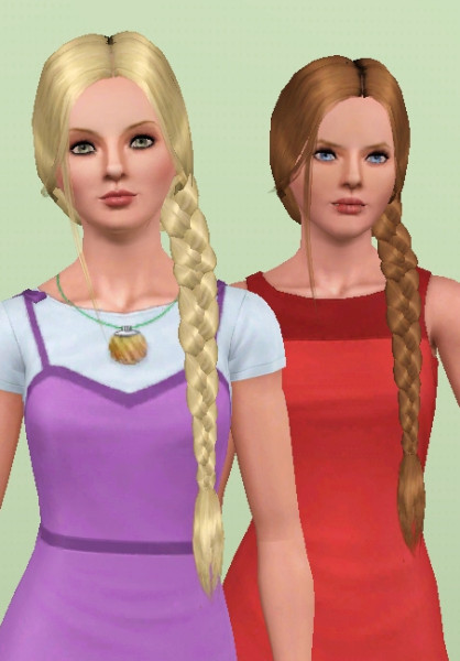 Side braid retextured by Anubis360 at Mod The Sims for Sims 3
