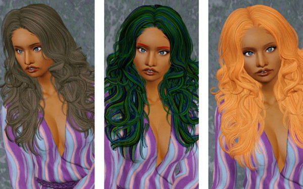 The Glam Goddess hairstyle   Newsea’s  hair retextured by Beaverhausen for Sims 3