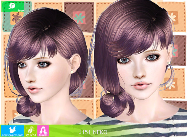 Cat hairstyle J151 Neko by NewSea for Sims 3
