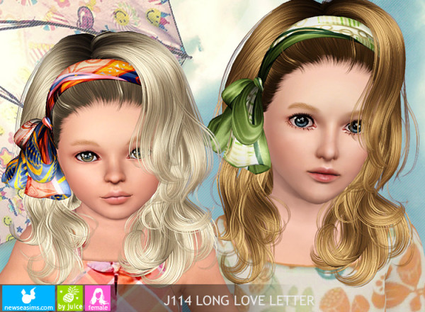 Scarf hairstyle J114 LongLove Letter by NewSea for Sims 3