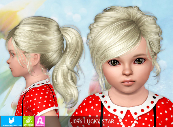 Up ponytail hairstyle J096 Lucky Star for Sims 3