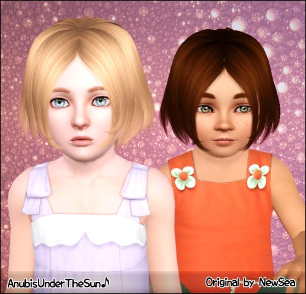 Coil side hairstyle NewSea`s Humming Bird retextured by Anubis for Sims 3