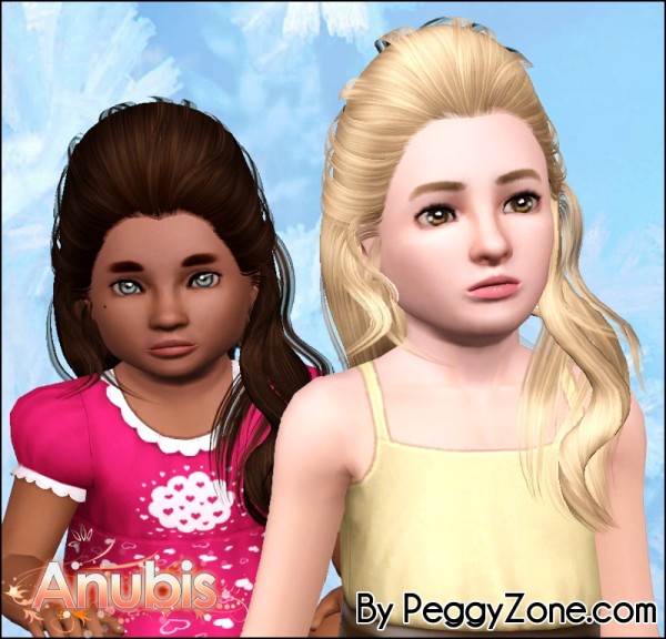 Half Up hairstyle Peggy`s hairstyle retextured by Anubis for Sims 3