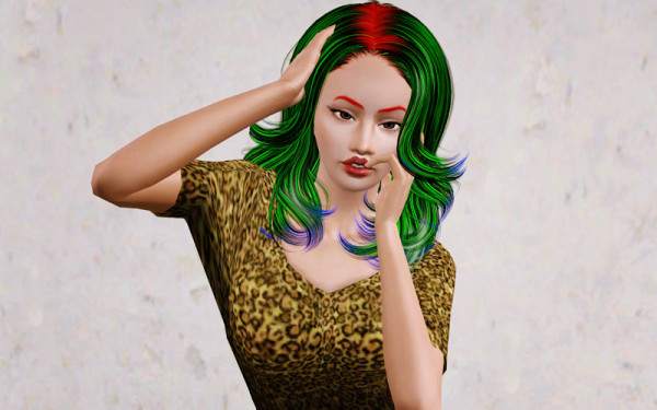 Cherry Bomb hairstyle   Caesar Flickerman retextured by Beaverhausen for Sims 3