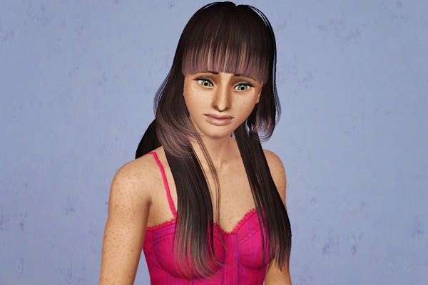 Framed bangs hairstyle retextured by Beaverhausen for Sims 3