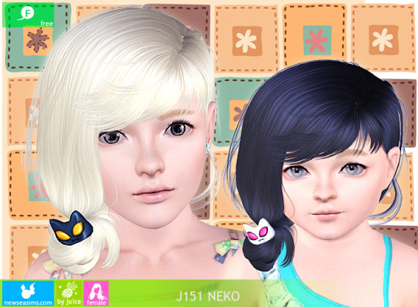 Cat hairstyle J151 Neko by NewSea for Sims 3