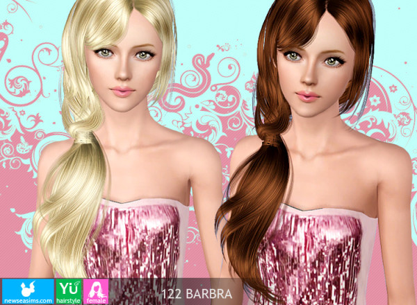 Wrapped side ponytail hairstyle 122 Barbra by NewSea for Sims 3