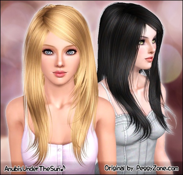 Nice and smooth Peggy`s hairstyle retextured by Anubis for Sims 3