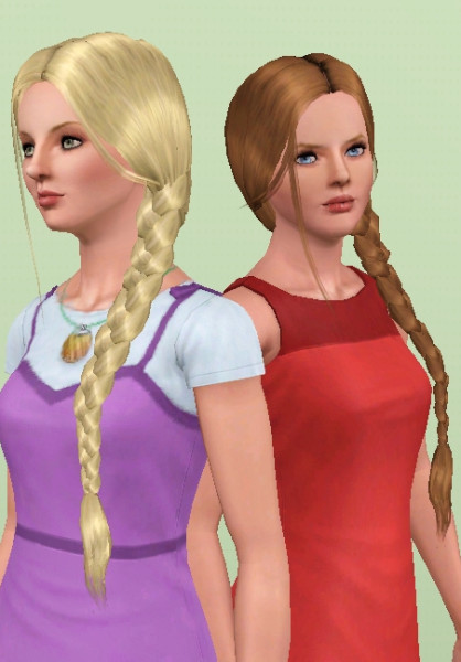 Side braid retextured by Anubis360 at Mod The Sims for Sims 3