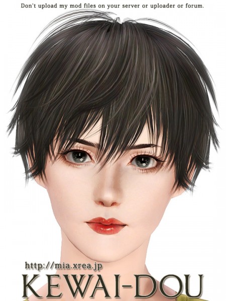 Cool and modern hairstyle   Kisaragi by Kewai Dou for Sims 3