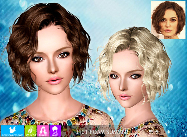 Curly bob hairstyle 116 Naima by NewSea for Sims 3