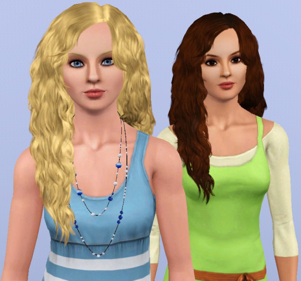 Curly long hairstyle Southern Beauty retextured by Anubis360 at Mod The Sims for Sims 3