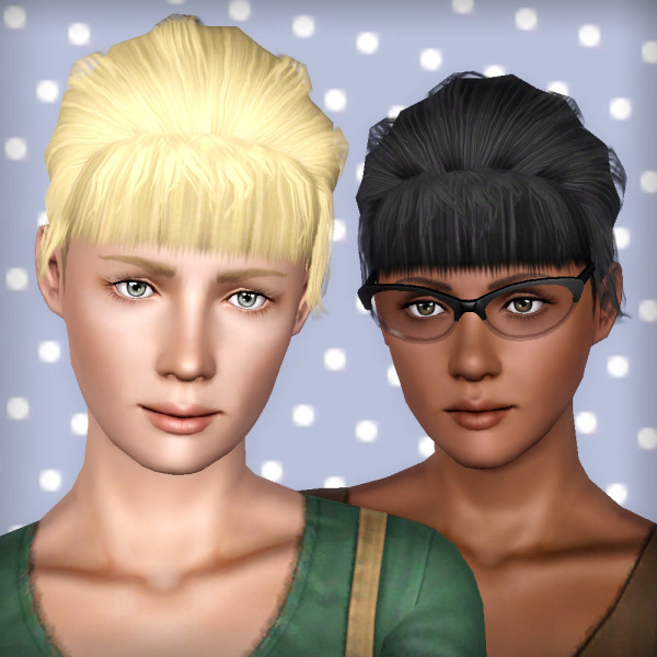 Dancer chignon hairstyle Sugar bun by Lunararc at Mod The Sims for Sims 3