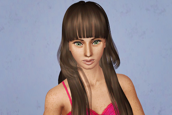 Framed bangs hairstyle retextured by Beaverhausen for Sims 3