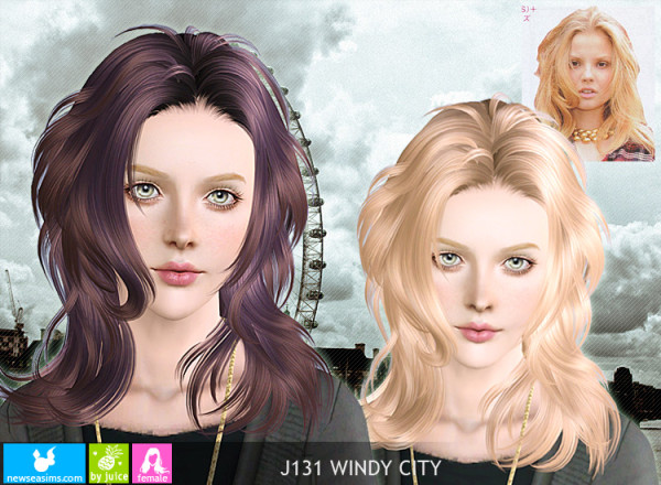 Face framing hairstyle J131 Windy City by NewSea for Sims 3