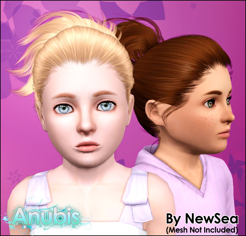 High Bun Hairstyle Newsea's Guajira Retextured By Anubis - Sims 3 Hairs