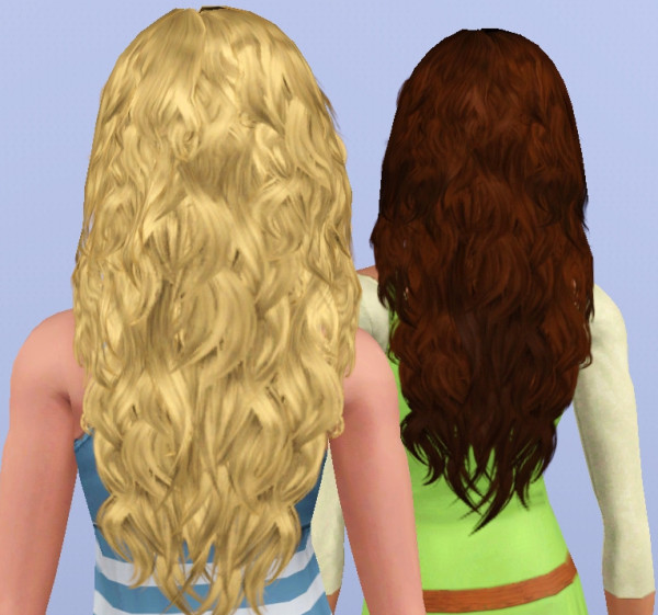 Curly long hairstyle Southern Beauty retextured by Anubis360 at Mod The Sims for Sims 3