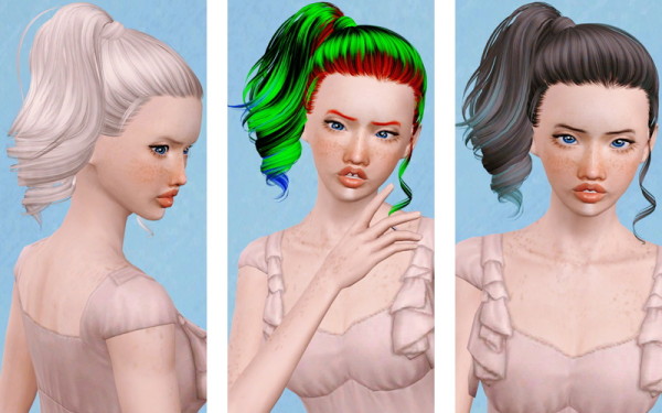 Twisted side ponytail hairstyle  Skysims 153 by Beaverhausen for Sims 3
