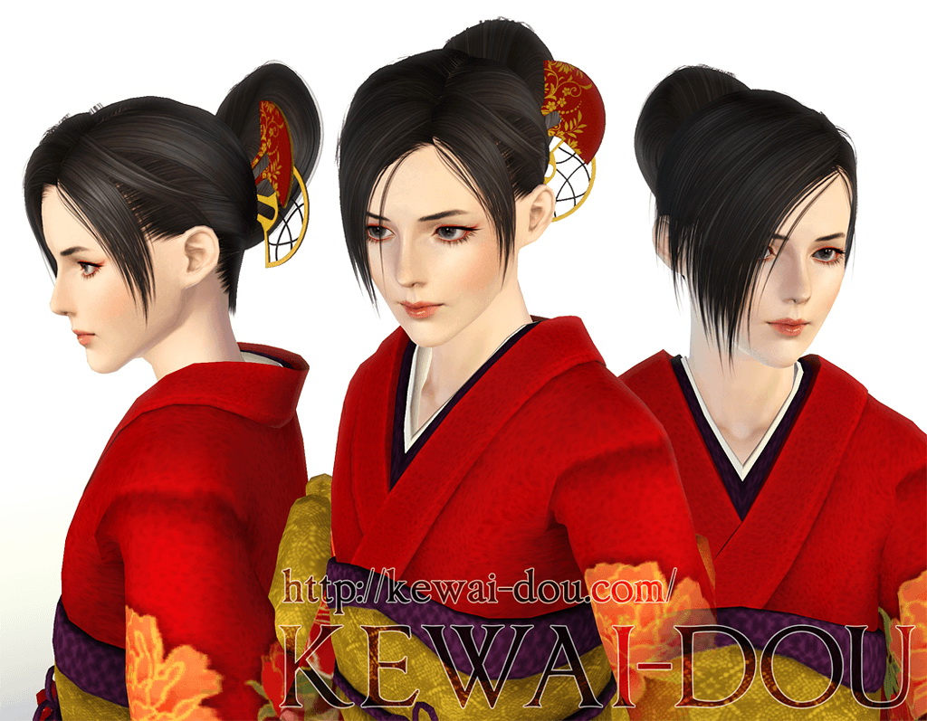 Japanese Hairstyle By Kewai Dou Sims Hairs