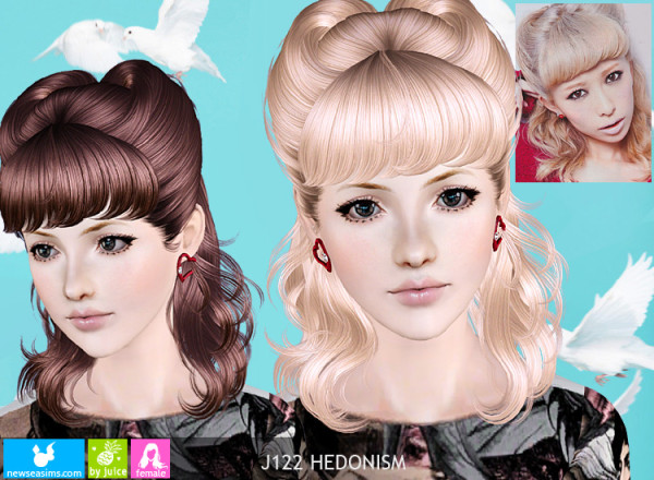 Retro chic hairstyle J22 Hedonism by NewSea for Sims 3