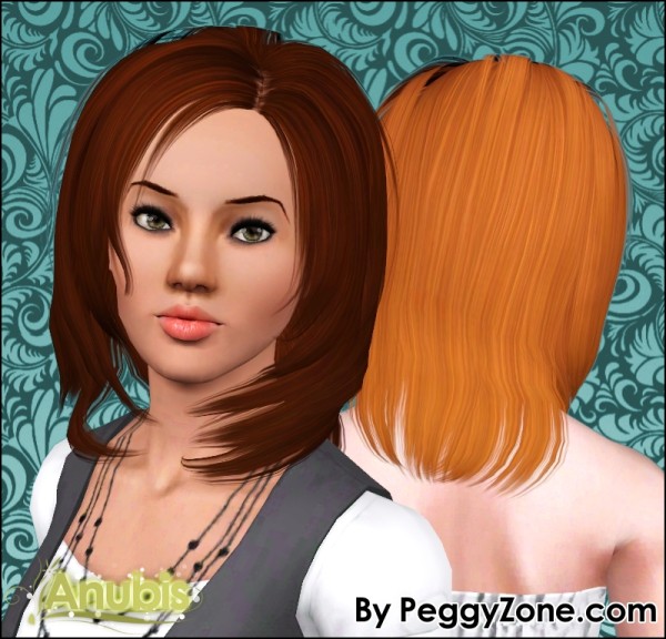 Below under the chin hairstyle Peggy`s 493 retextured by Anubis for Sims 3