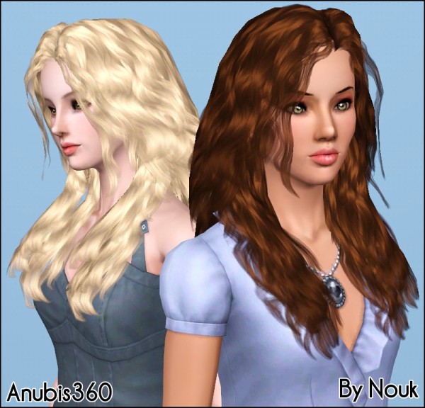 Wavy hairstyle   Nouks retextured by Anubis360 at Mod The Sims for Sims 3