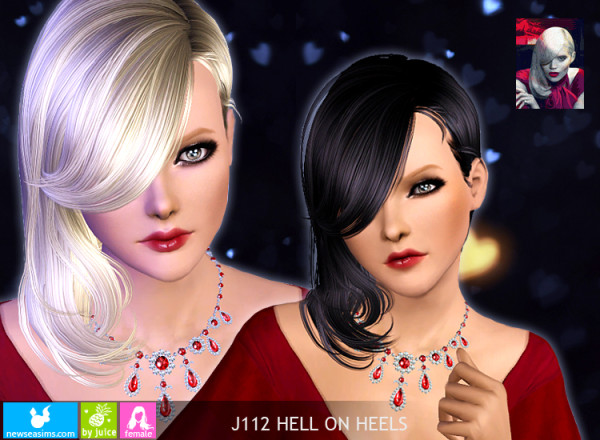 Side bangs hairstyle J112 Hell on hells by NewSea for Sims 3