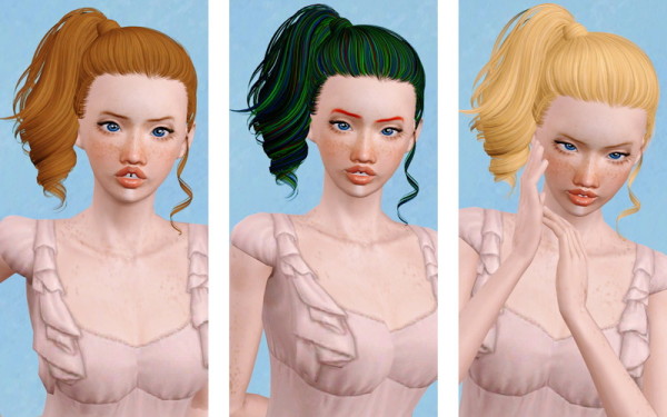 Twisted side ponytail hairstyle  Skysims 153 by Beaverhausen for Sims 3