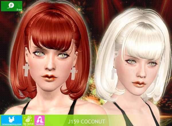 Round with bangs hairstyle   J159 Coconut for Sims 3