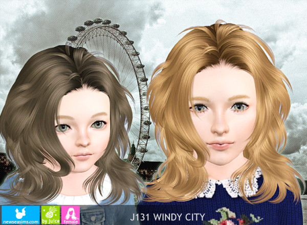 Face framing hairstyle J131 Windy City by NewSea for Sims 3