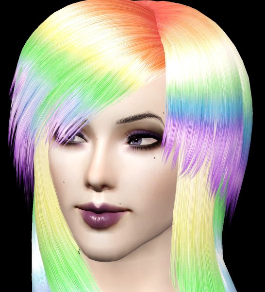 Chopped modern hairstyle Elexis Scene Queen retextured by Bring Me Victory for Sims 3