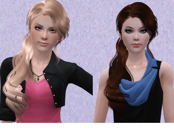 Brilliant side ponytail hairstyle SkySims Hair 086 retextured by Bring Me Victory for Sims 3