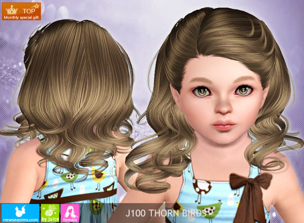 Royal hairstyle J100 Thorn Birds by NewSea for Sims 3