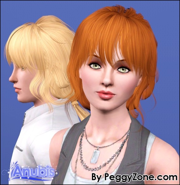 Ponytail with layered bangs hairstyle Peggy`s 040 retextured by Anubis for Sims 3