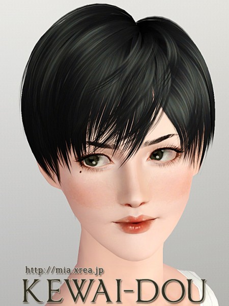 Voluminous short hair with bangs   Mutsuki  by Kewai Dou for Sims 3