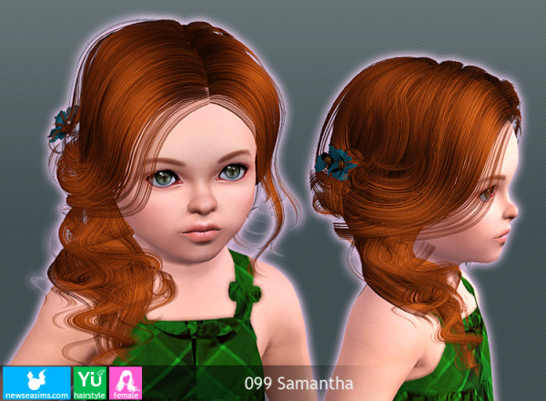 099 Samantha   Romantic side hairstyle by NewSea for Sims 3