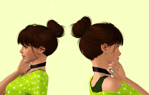 Dancer bun hairstyle retextured by Rayne`s Factory for Sims 3