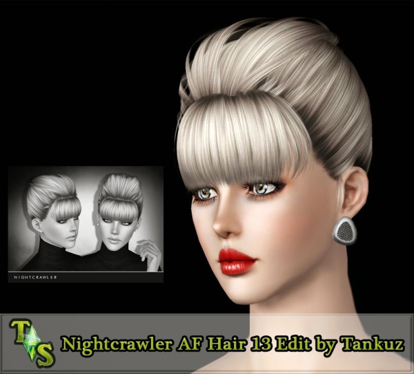 Huge bangs hairstyle Nightcrawler 13 retextured by Tankuz for Sims 3