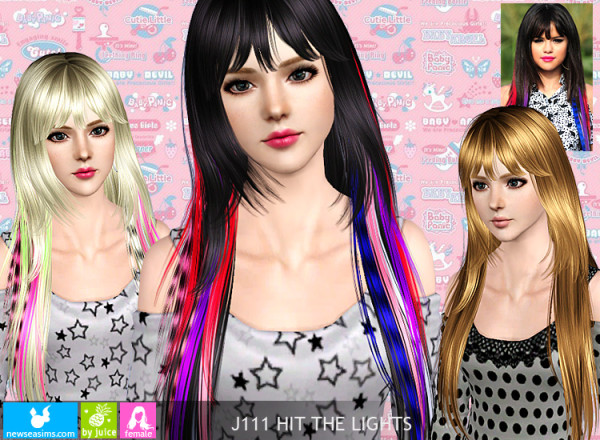 Fringe and highlights hairstyle J111 Hitt heLights by NewSea for Sims 3