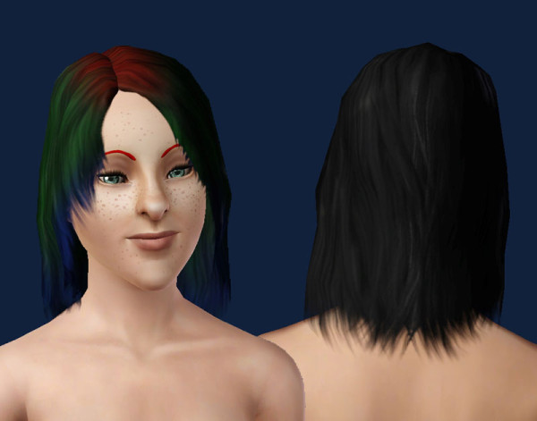 Layered bob with bangs hairstyle retextured by Kiara 24 at Mod The Sims for Sims 3
