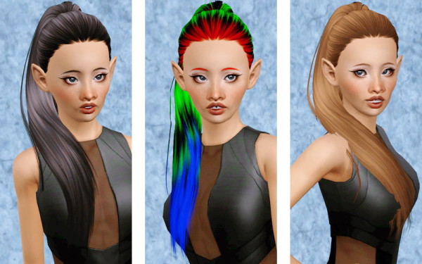 Ponytail hairstyle   Butterflysims 117 retextured by Beaverhausen for Sims 3