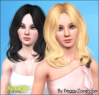 Looped haistyle Peggy`s 572 retextured by Anubis - Sims 3 Hairs