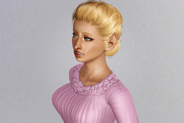 Braided bun hairstyle   Newsea’s Agnes retextured by Beaverhausen for Sims 3