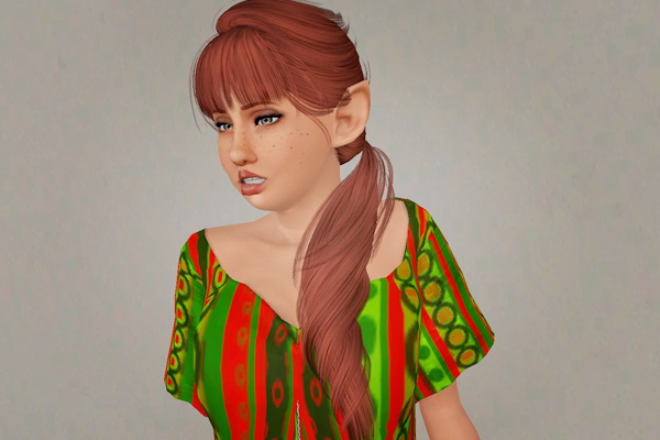 The Side Pony Sweetheart hairstyle     SkySims 19 retextured by Beaverhausen for Sims 3